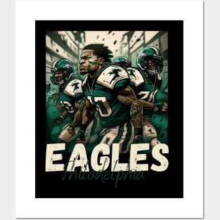 Philadelphia eagles football player graphic design cartoon style beautiful artwork Posters and Art